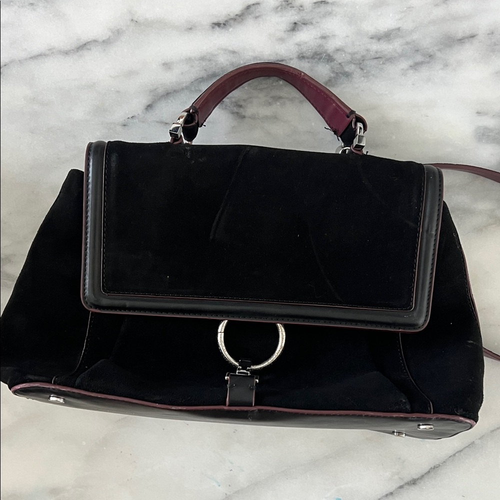 Zara Black and Burgundy Satchel